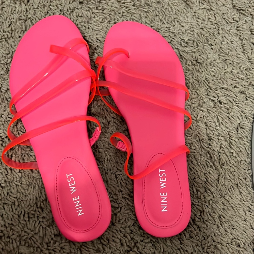 Nine west hot pink jelly sandals
